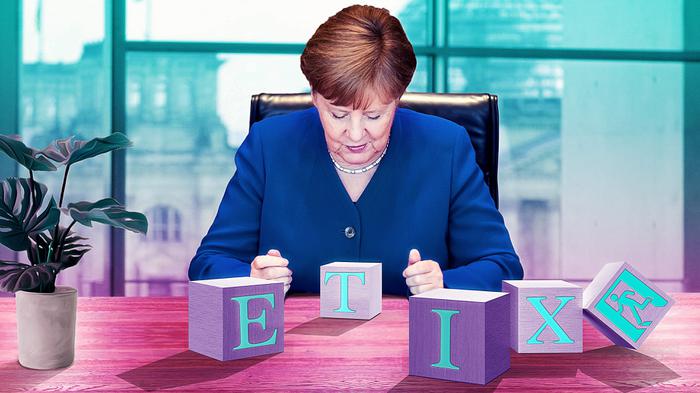 Angela Merkel Exit-Karikatur