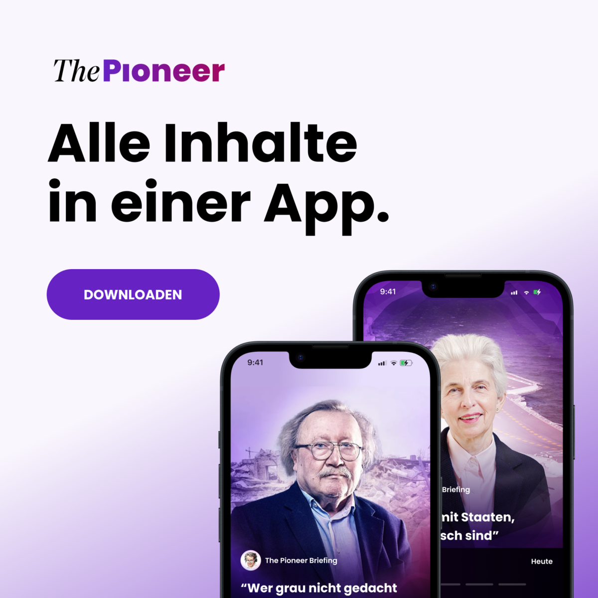 The Pioneer App - Kachel „Alle Inhalte in einer App.“