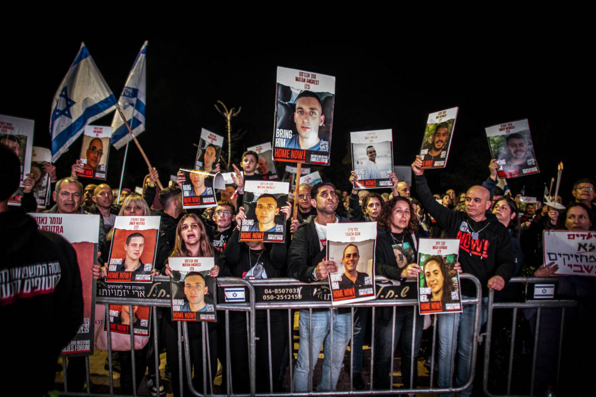 2024022-image-imago-pb-Demonstranten in Caesarea zur sofortigen Freilassung aller israelischen Geiseln in Gaza